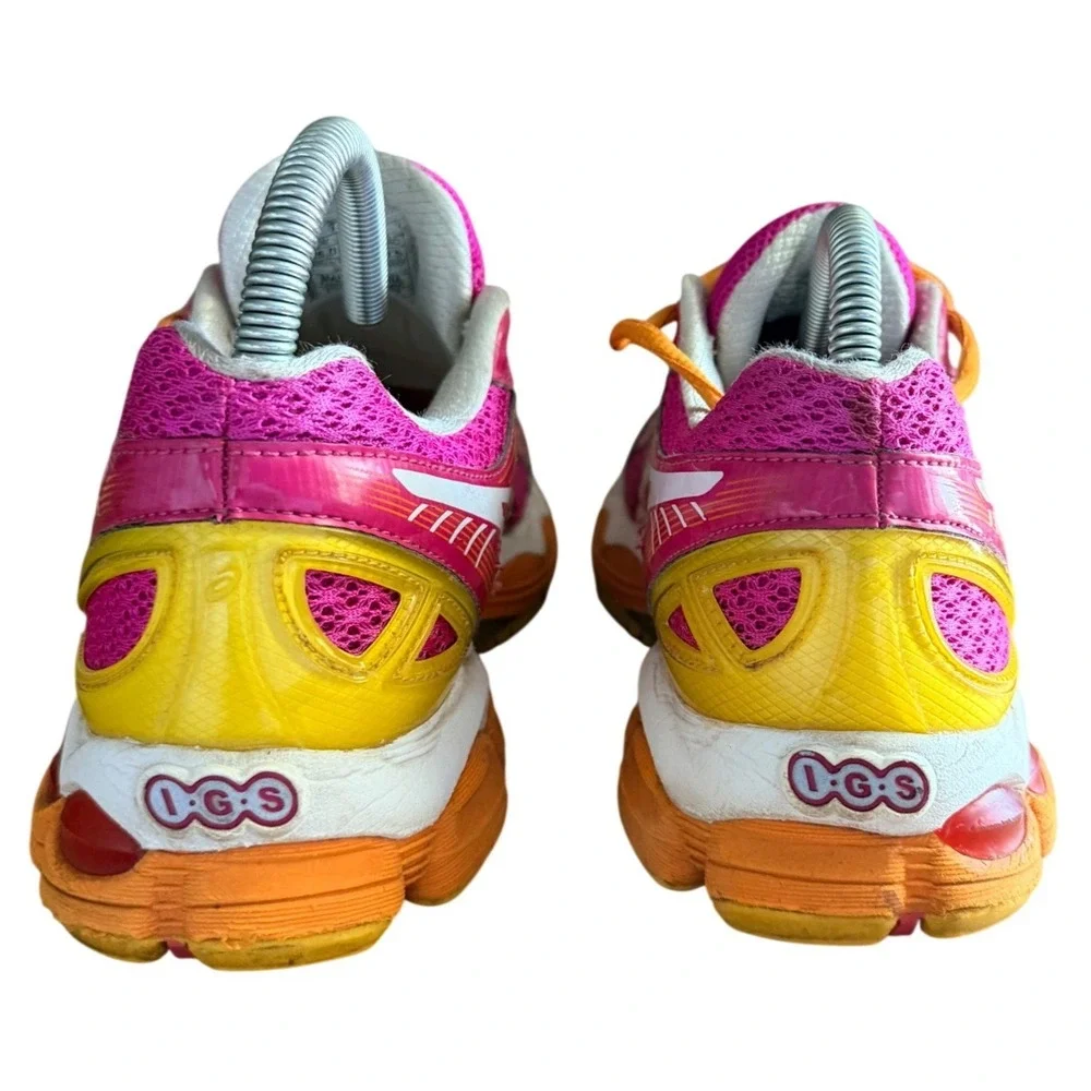 Asics Running Shoes Womens 8 Gel-Evate Pink Orange Yellow T3D8N EUC